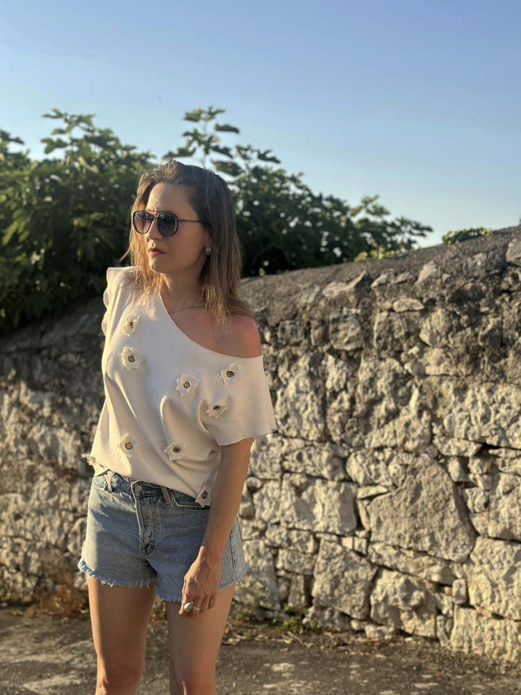 ORIGAMI EYELET TOP